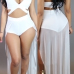  Sexy V Neck Hollow-out White Polyester+Spandex One-piece Swimwear