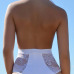 Sexy Deep V Neck Sleeveless Patchwork White Polyester+Spandex One-piece Swimwear