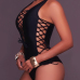 Sexy Hollow-out Black Polyester One-piece Swimwear