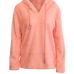  Euramerican Hooded Collar Long Sleeves Pink Cotton Shirts