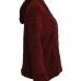  Euramerican Hooded Collar Long Sleeves Wine Red Cotton Shirts