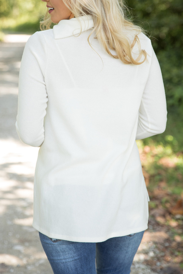  Trendy Long Sleeves Side Split White Cotton Shirts