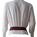  Trendy Round Neck Lace-up White Cotton Shirts