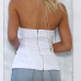 Charming Bateau Neck Sleeveless Bandage Tie White Polyester Shirts(Without Accessories)