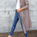  Leisure Long Sleeves Light Gray Cotton Cardigans