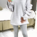  Stylish Long Sleeves Falbala Design Grey Cotton Sweaters