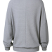 Euramerican Round Neck Long Sleeves Grey Cotton Sweaters