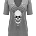  Stage Grey Skull Head Printing T-shirt