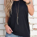 Pullovers Polyester O Neck Sleeveless Solid T-shirt