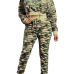 Euramerican Hooded Collar Printed Patchwork Army Green Qmilch Two-piece Pants Set