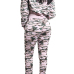  Euramerican Hooded Collar Printed Patchwork Pink Qmilch Two-piece Pants Set