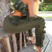  Euramerican Show A Shoulder Asymmetrical Ruffle Design Army Green Blending Two-piece Pants Set