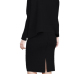  Euramerican Turtleneck Long Sleeves Black Two-piece Skirt Set