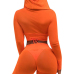  Sexy See-Through Orange Polyester Two-piece Pants Set