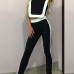 Black Cotton Pants Color Block Sleeveless Casual Two Pieces