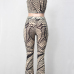 Charming Mandarin Collar Sleeveless Digital Printing Cotton Two-piece Pants Set