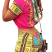 Ethnic Style Round Neck Short Sleeves Printed Qmilch Two-piece Shorts Set