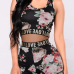 Leisure Round Neck Printed Black Healthy Fabric Two-piece Shorts Set