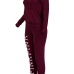 Leisure Turtleneck Long Sleeves Letters Printed Red Qmilch Two-piece Pants Set