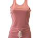 Pink Cotton Blend Shorts Solid U Neck Sleeveless Casual Two Pieces