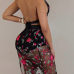 Sexy Backless Black Gauze Two-piece Skirt SetWithout Choker)