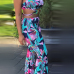 Sexy Bandage Printed Backless Qmilch Two-piece Pants Set