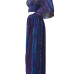 Sexy V Neck Half Sleeves Printed High SPlit Purple Chiffon Two-piece Skirt Set