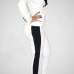 Stylish Long Sleeves Black-white Patchwork Polyester Two-piece Pants Set