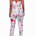 Stylish Rose Printed White Healthy Fabric Two-piece Pants Set