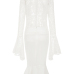 Stylish Round Neck See-Through White Lace Two-piece Skirt Set