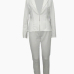 Stylish Turndown Collar Long Sleeves White Polyester Two-piece Pants Set