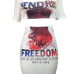 White Polyester Skirt Print O neck Short Sleeve Sexy Two Pieces